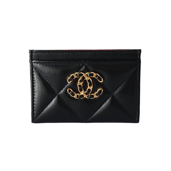 Chanel CC Lambskin Quilted Card Holder Black - Picture 1 of 3